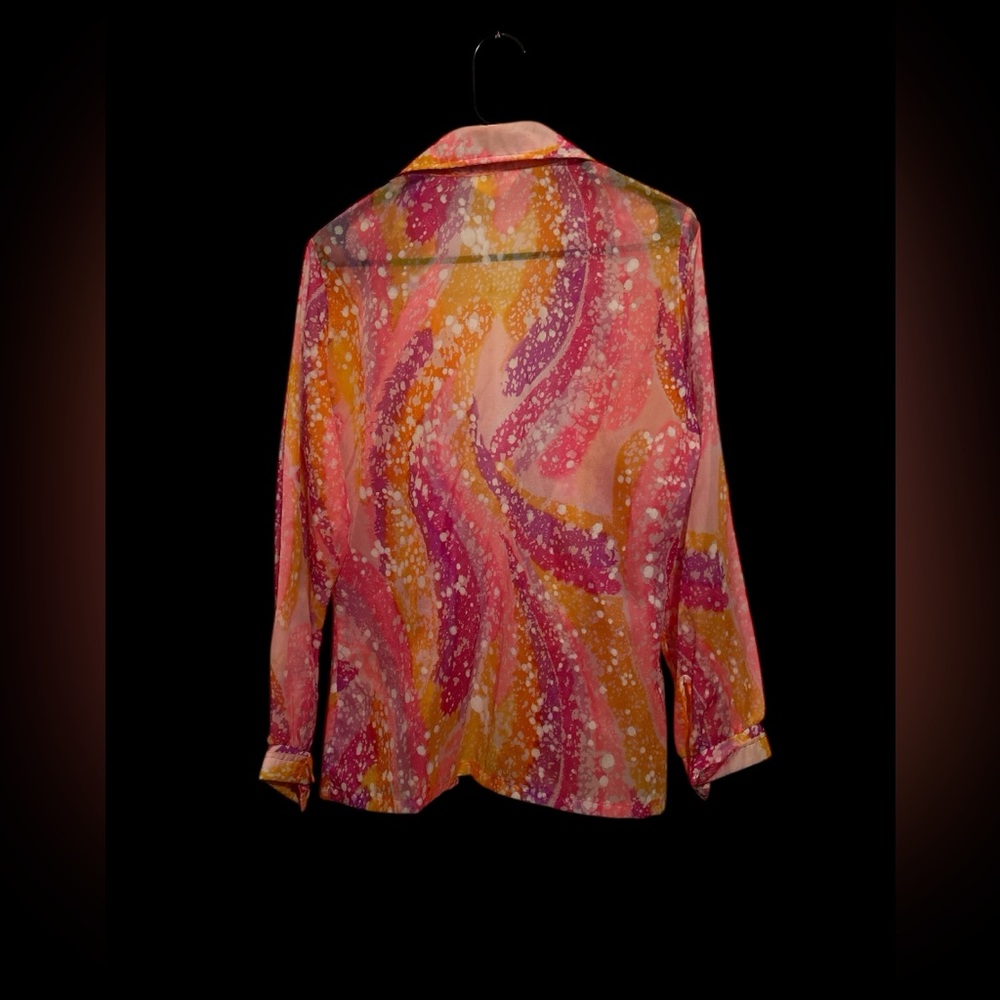 Neon Retro 70’s Button Down Shirt Vintage - Picture 6 of 8